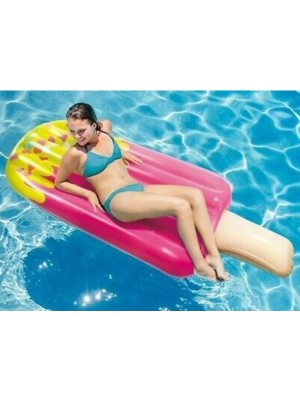 intex İntex Renkli Buz Dondurma Yatak 191 x 76 cm Kolay Şişirilebilir Yaz İçin Eğlenceli Deniz Yatağı