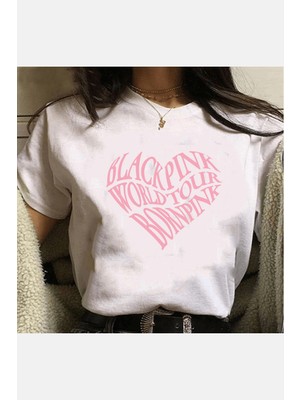 Populus Black Pink Kalp Tişört