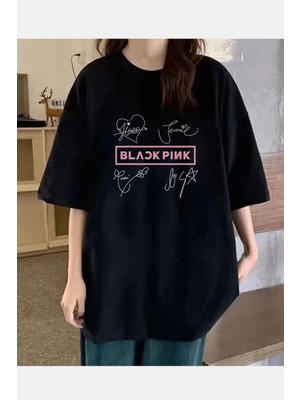 Populus Black Pink Imza Tişört