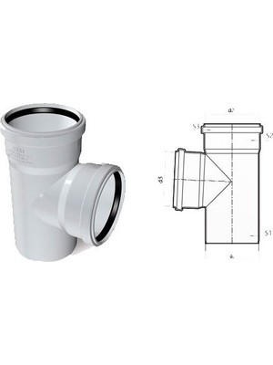 Fırat Pvc Te Çatal 50X50