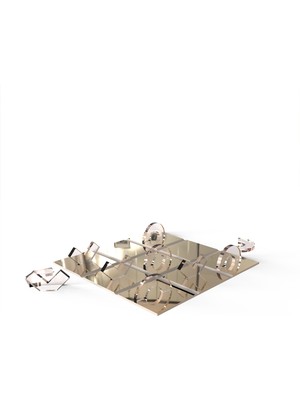 Decorita Ayna Xox Oyun Tahtası | Tic Tac Toe Cam Dekor Tablası | Bronz Ayna | 30CM x 30CM