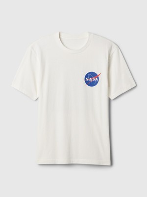 Gap Erkek Beyaz Nasa Grafikli T-Shirt