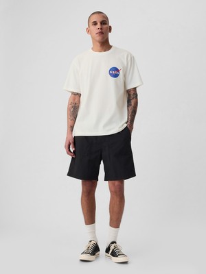 Gap Erkek Beyaz Nasa Grafikli T-Shirt