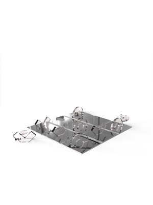 Decorita Ayna Xox Oyun Tahtası | Tic Tac Toe Cam Dekor Tablası | Füme Ayna | 30CM x 30CM