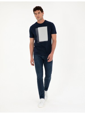 Pierre Cardin Erkek Lacivert Slim Fit Tişört 50296892-VR033