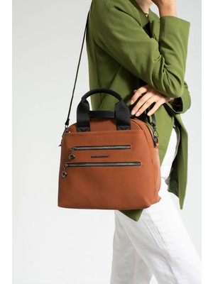 Sanmorris Kadın Çok Gözlü Suni Deri Ayarlanabilir Çapraz Askılı El ve Omuz Çantası