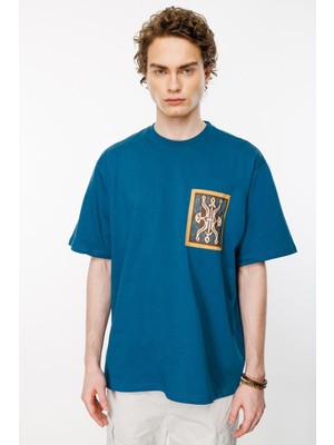 Nors Ancient Tribes Oversize Tshirt - Petrol