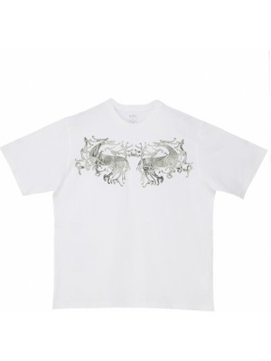 Nors Warrior Horses Oversize Tshirt - Beyaz