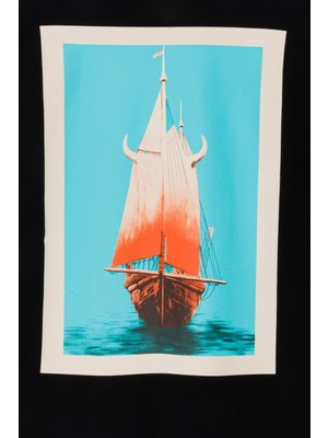 Nors Sailing Ship Oversize Tshirt - Siyah