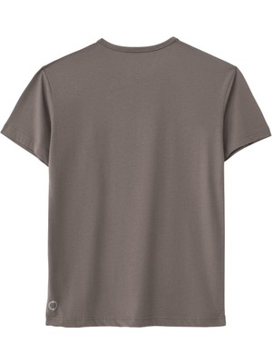 Nors Regular Bisiklet Yaka Tshirt - Vizon