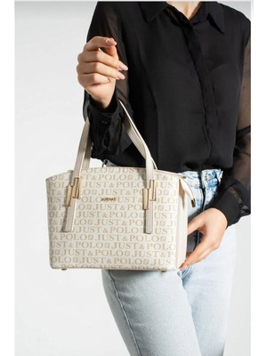 Just Polo Kadın Bej Orta Boy El ve Omuz ÇANTASI-2066