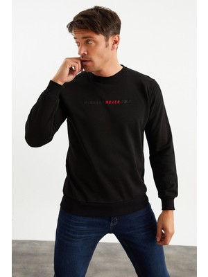 Mysport 5013 Erkek Bisiklet Yaka Baskılı Sweatshirt