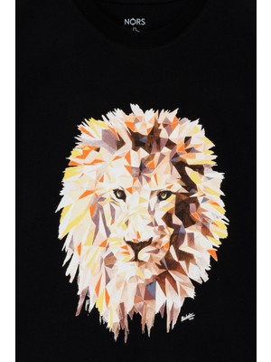 Nors Roar Lion Regular Tshirt Siyah