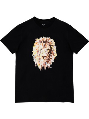 Nors Roar Lion Regular Tshirt - Siyah