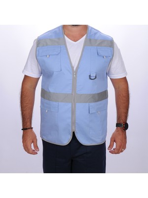 Formteks İşçi Çok Cepli Reflektörlü Alet Yeleği Mavi