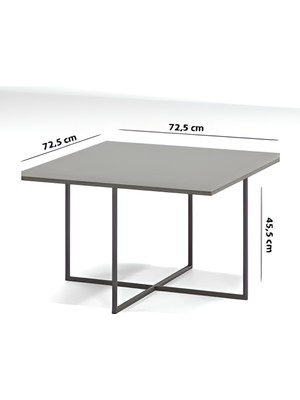 İzmir Alinda Mobilya Orta Sehpa ve Zigon  Sehpa 5'li Set ( Siyah Mermer Desenli)