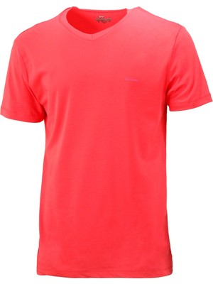 Shinzone Erkek V Yaka Standart Fit Nar Çiçeği T-Shirt