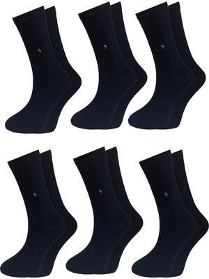 Alessa Socks Bambu 6 Lı Siyah Erkek Uzun Soket Çorap Su Yolu Burun Dikişsiz Yıkamalı