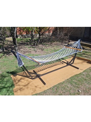 A&N DEKOR Salıncak Hamak Ayağı / Kare Profil / 2 Kişilik / 180 Kg Kapasite / 275x90x107(h)