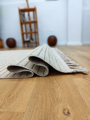 Trendy Carpet Trendycarpet Bambu Dokusunda Dekoratif Halı  Bej 1412