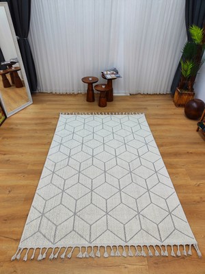 Trendy Carpet Trendycarpet Bambu Dokusunda Dekoratif Halı  Beyaz 1407