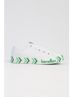 Benetton Benetton® | BN-30635-3409 Beyaz Yesil-Çocuk Spor Ayakkabı