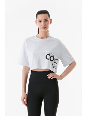 FullaModa Yazı Baskılı Crop T-Shirt