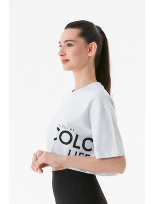 FullaModa Yazı Baskılı Crop T-Shirt