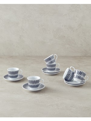 English Home Dolly Porselen Kahve Fincan Takımı 12 Parça 6 Kişilik Siyah
