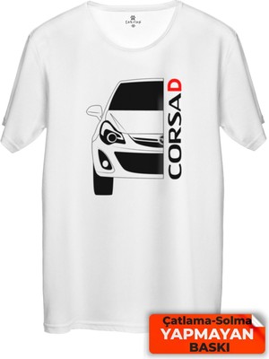 Çakılap Opel Corsa D Baskılı Tişört Unisex, Premium Kalite (Rgl-Otmbl-Opl)