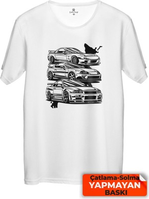 Çakılap Jdm Car Baskılı Tişört Unisex, Premium Kalite (Rgl-Otmbl-Nssn)