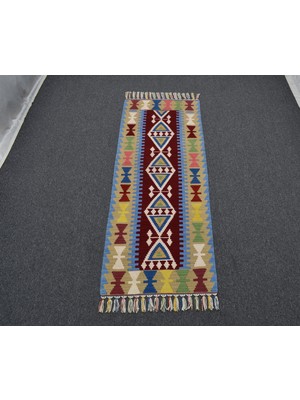 Zehra Abla Halı Yeni El Dokuma Desenli Pınarbaşı Yün Mini Yolluk Kilim 4956