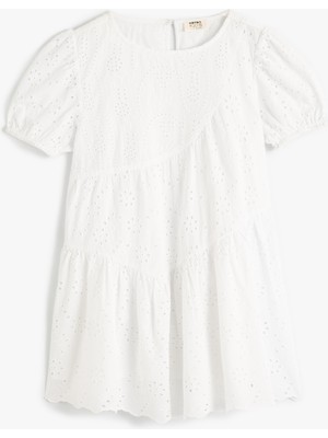 Koton Askılı Elbise Fistolu Kısa Kollu Yuvarlak Yaka Pamuklu