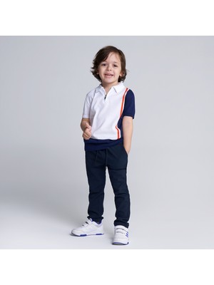 EMR Kids Triko  Pamuk Polo Yaka Fermuarlı T-Shirt