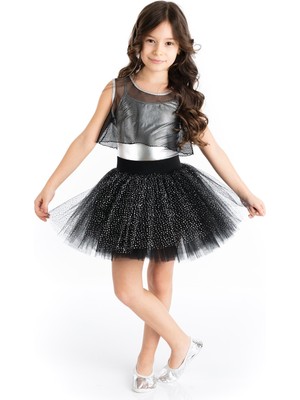 Tameris Kostüm Siyah Gümüş Hip Hop Dans Kostümü - 23 Nisan Kıyafetleri