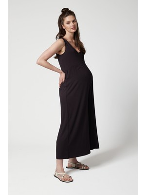 Style The Bump Cheria Siyah Hamile Tulum Yumuşak Modal Kumaşla Rahat Kullanım Sunar