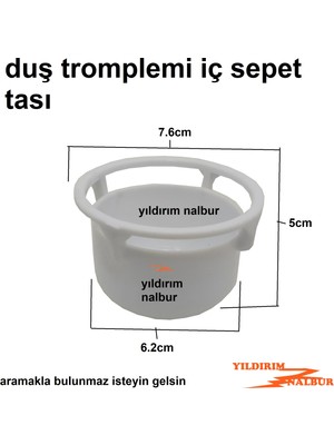 Yıldırım Nalbur 3 Adet Lüks Duş Teknesi Sifon Sepet Büyük Boy Küvet Sifonu Tası Plastik