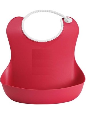 Sprenda Kırmızı Silikon Bebek Mama Önlüğü