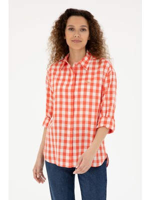 U.S. Polo Assn. Kadın Kırmızı Gömlek Desenli 50283410-VR030