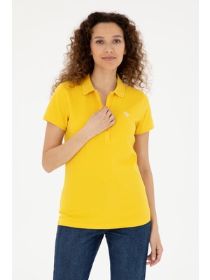 U.S. Polo Assn. Kadın Sarı Basic Polo Yaka Tişört 50280057-VR043
