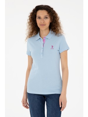 U.S. Polo Assn. Kadın Açık Mavi Basic Polo Yaka Tişört 50280060-VR003