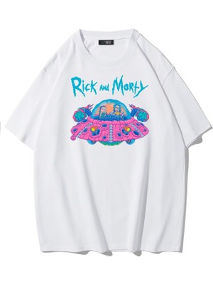 BRZ Collection Unisex Oversize Rick And Morty Space Ship T-Shirt