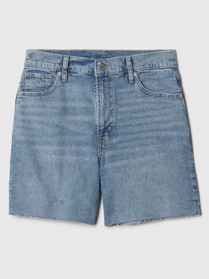 Gap Kadın Mavi Vintage Midi Denim Şort