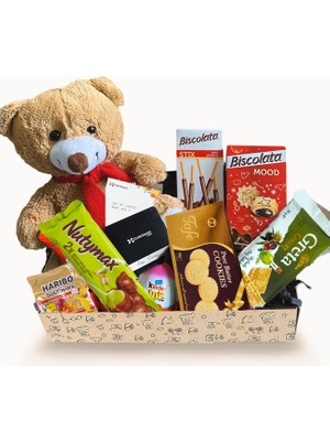 One Hediye Sevimli Ayıcığın Lezzet Kutusu, Cute Teddy Bear Snack Gift Box