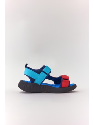 Dudino Kids Footwear Mavi Coconut Cırt Cırtlı Renkli Çocuk Sandalet