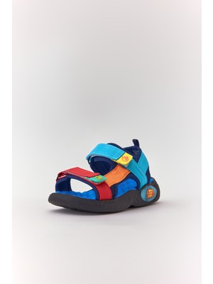 Dudino Kids Footwear Mavi Coconut Cırt Cırtlı Renkli Çocuk Sandalet