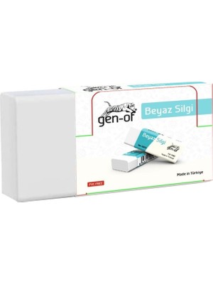 Gen-Of No:20 Büyük Boy Pvc Free Beyaz Silgi 2 Adet