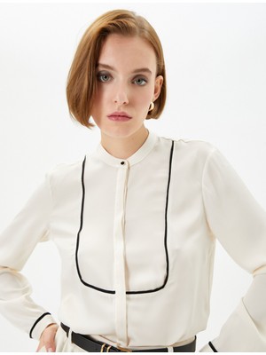 Koton Hakim Yaka Gömlek Uzun Kollu Düğmeli Roba Detaylı