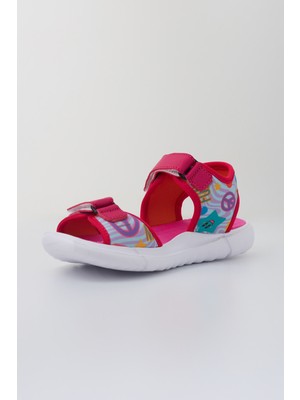 Dudino Kids Footwear Pembe Kız Paris Cırt Cırtlı Çocuk Sandalet