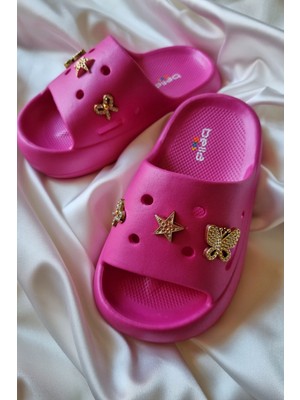 Akınalbella Taş Detay Çocuk Kalın Taban Ultra Soft Terlik E436